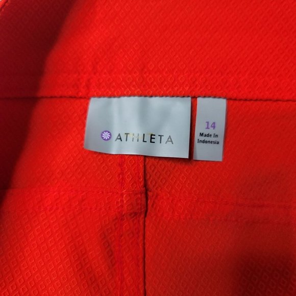 Athleta Swim Shorts Woman’s size 14 Drawstring With Zip Side Pocket Unlined red - Picture 3 of 3